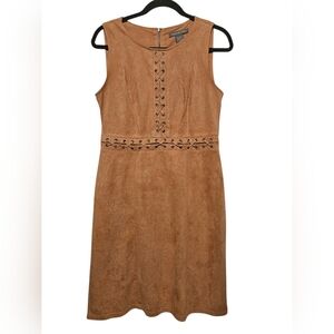 Kate & Mallory Tan Lace-Up Midi Dress